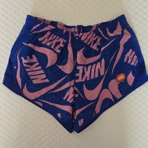 Nike Girl's Athletic Shorts in Blue and Pink